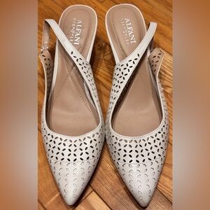White Leather Slingback